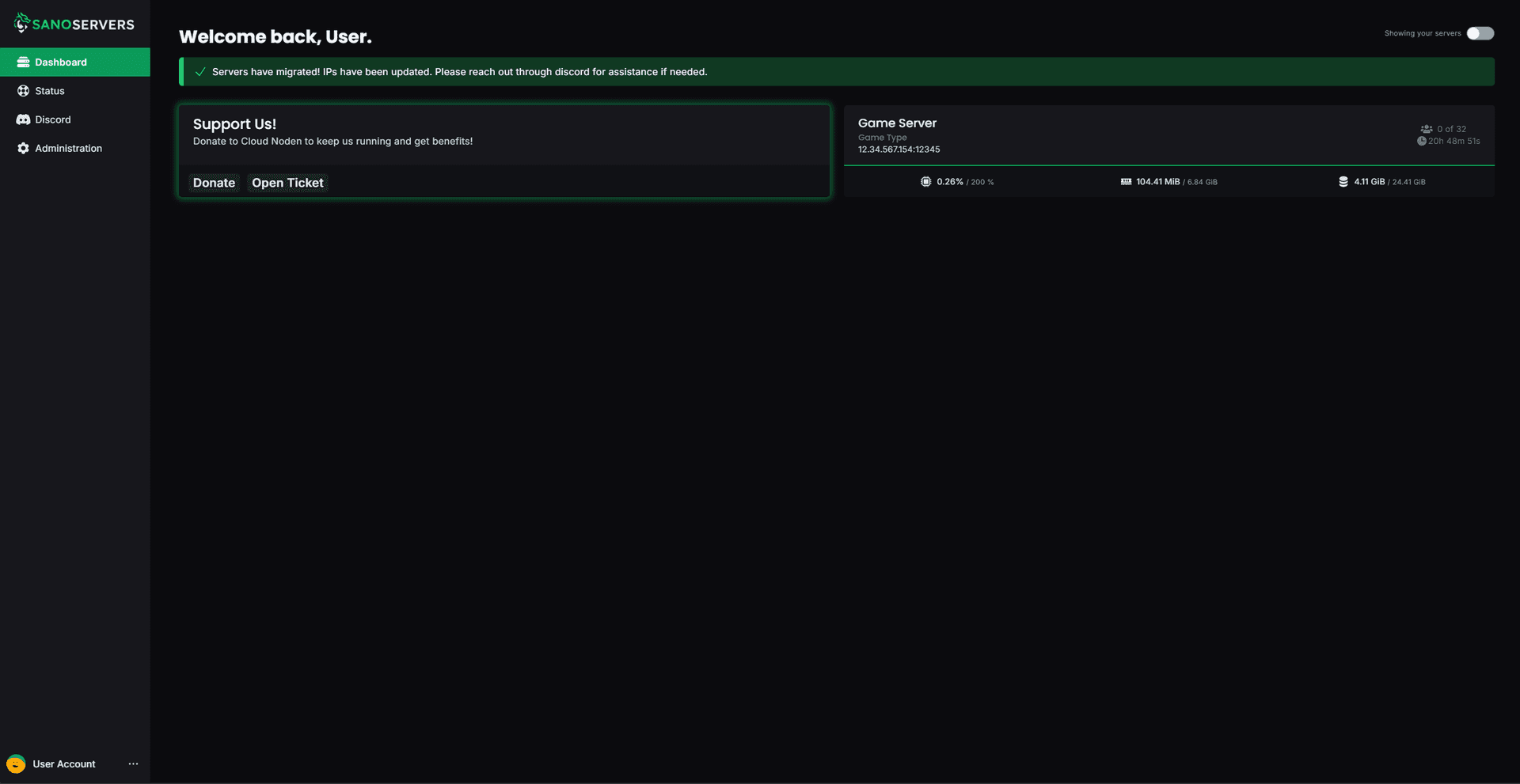 Server List Overview